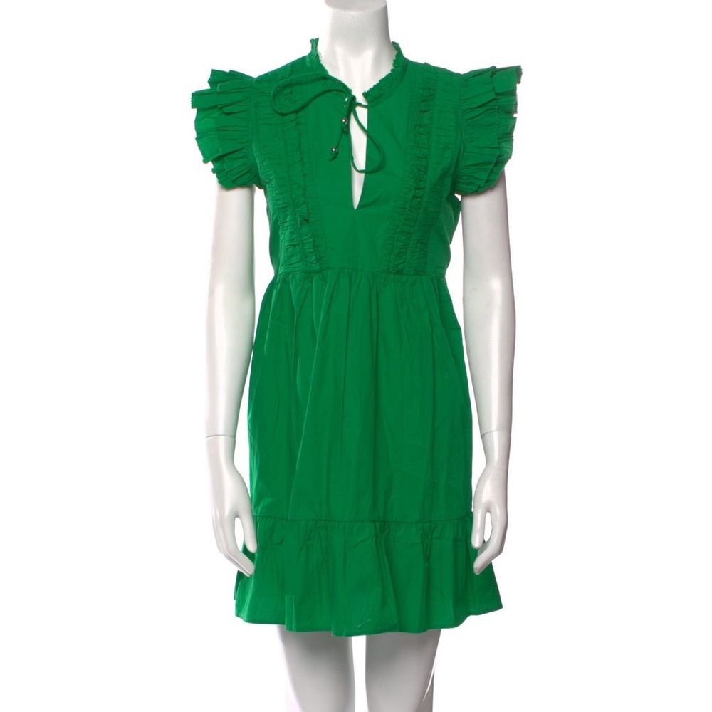 NWT Caroline Constas Green Ruffle Dress